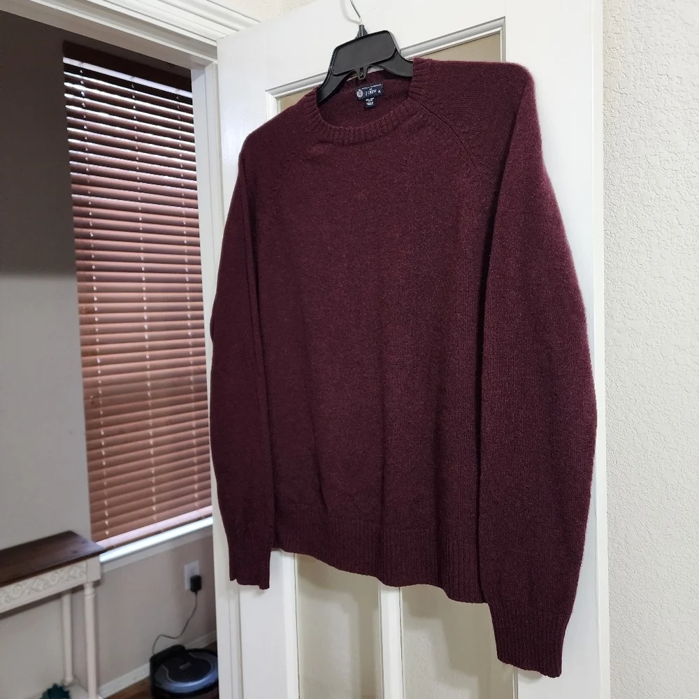 J.Crew Premium 100% Lambswool Burgundy Crewneck Sweater XL